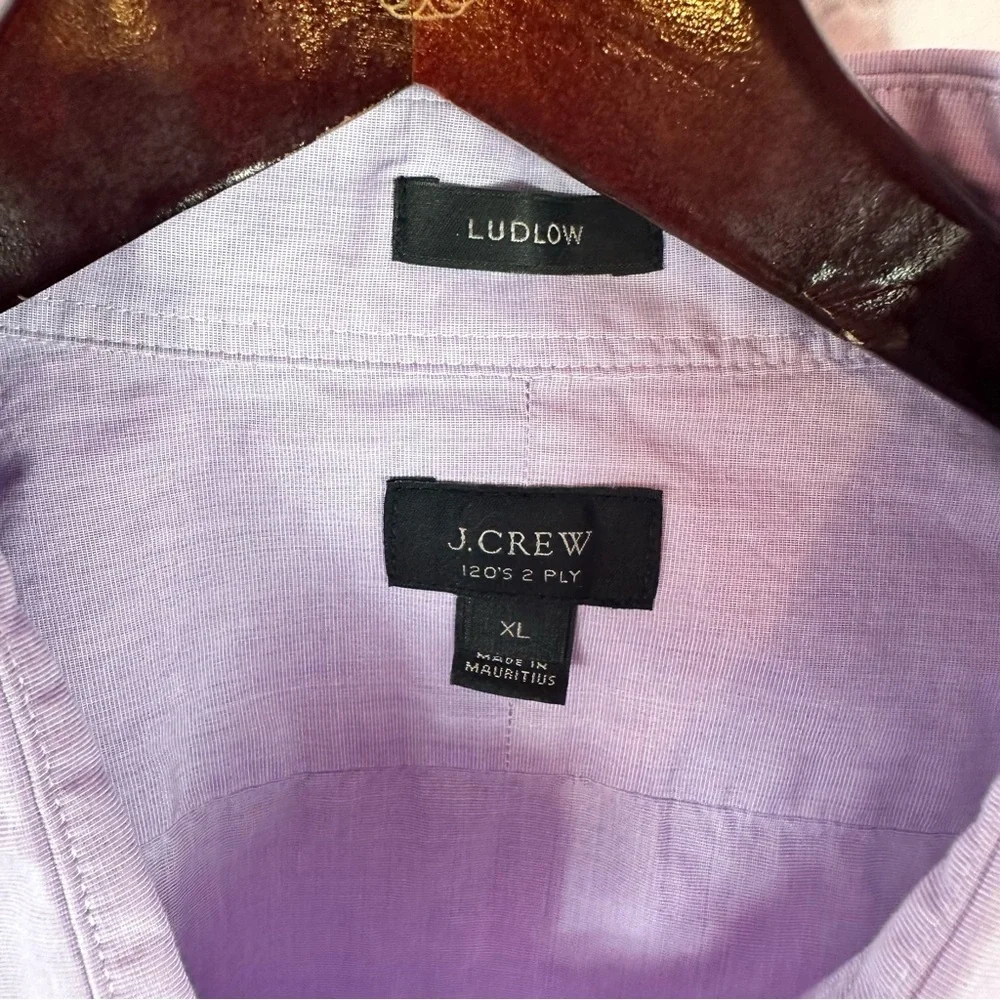 J. Crew ludlow 2 ply mens XL Light Purple Dress Shirt preppy office 100% cotton